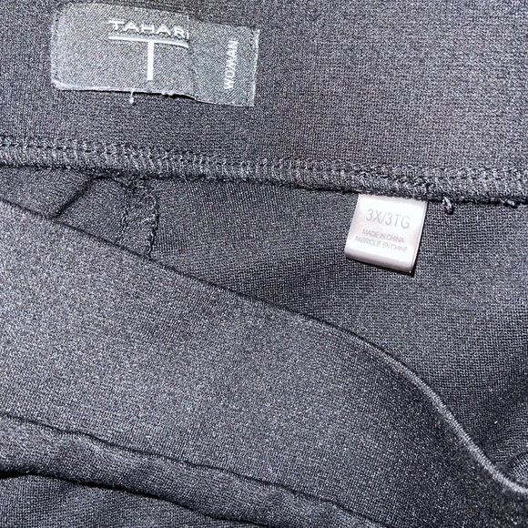 Black pull-on stretch pants. - Picture 2 of 3